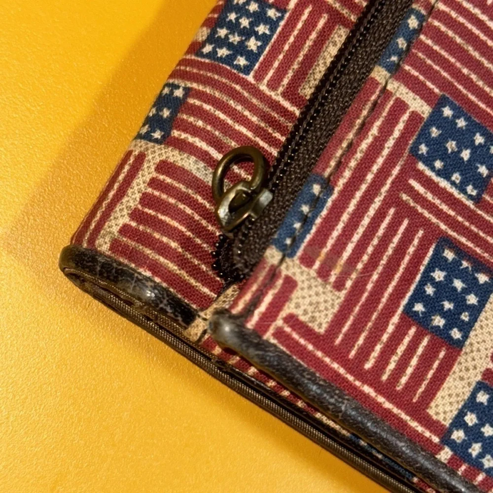 Longaberger Homestead Americana USA Flag Shoulder Tote Bag & Wallet Matching Set